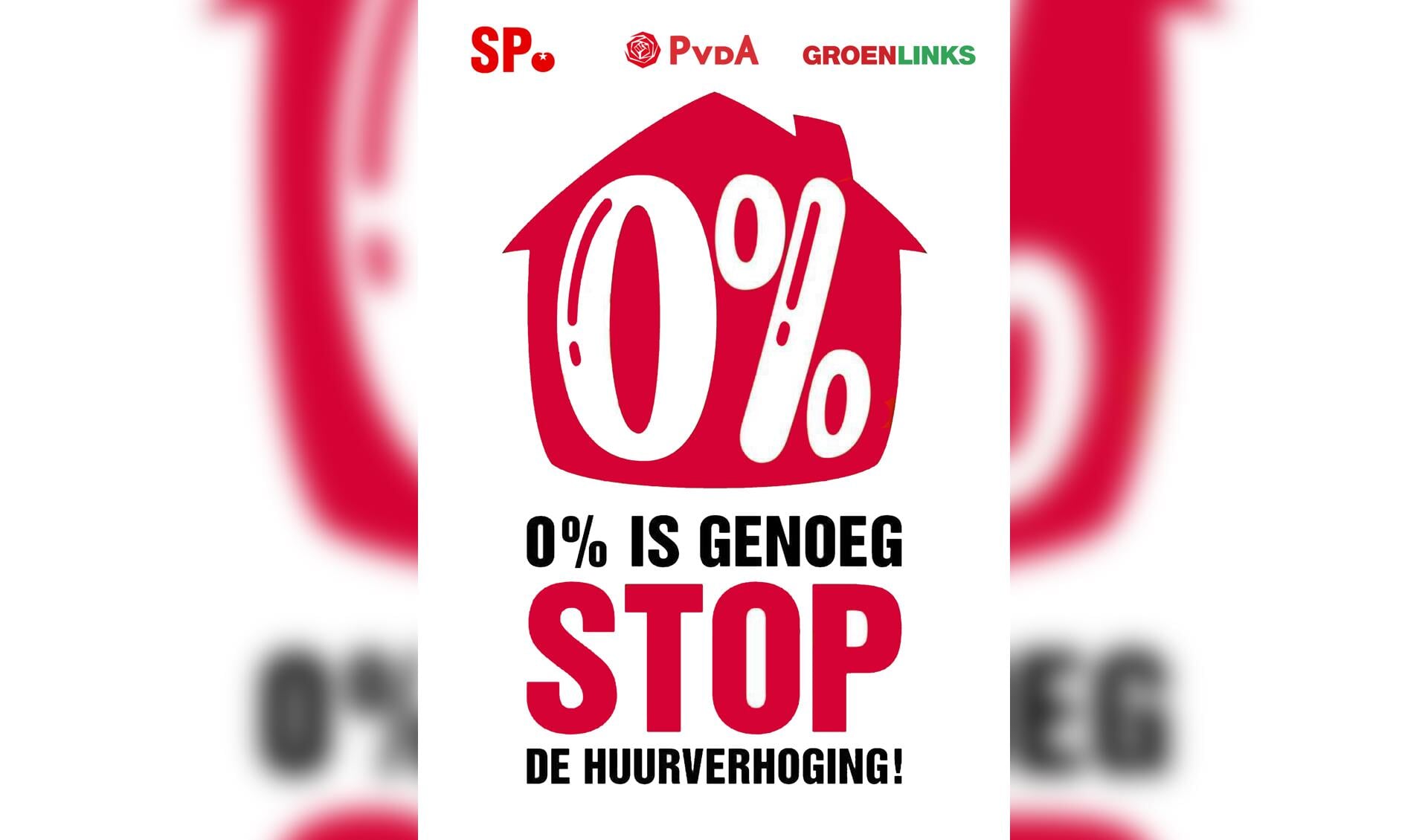 PvdA, GroenLinks en SP  komen in actie tegen huurverhoging