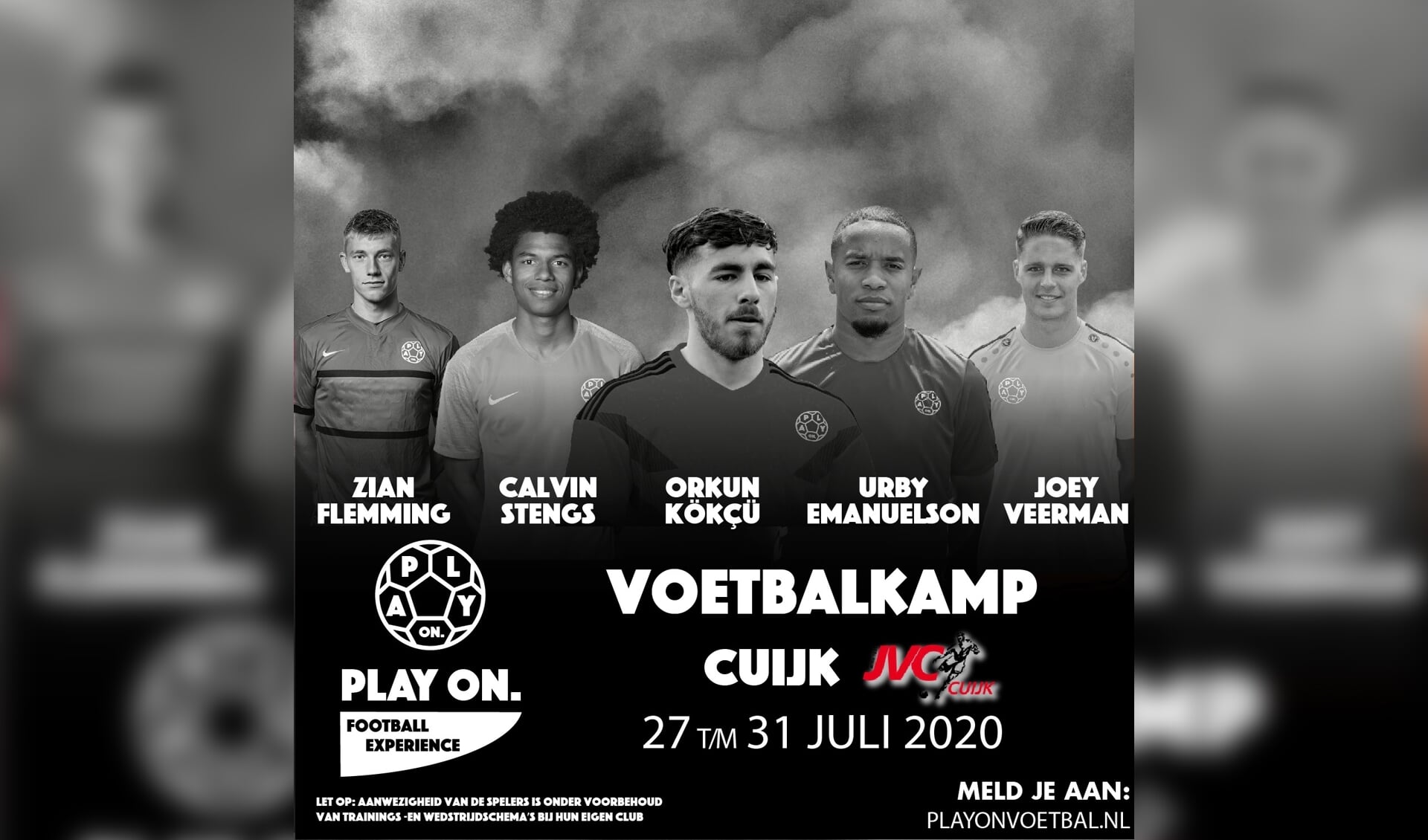Eredivisievoetballers Orkun Kökcü, Calvin Stengs, Urby Emanuelson, Zian Flemming en Joey Veerman komen naar Cuijk!