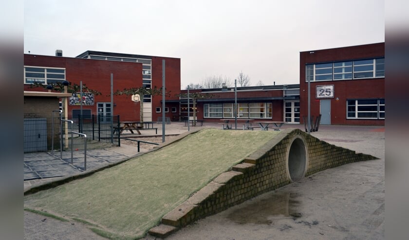 <p>Het schoolplein van 't Mulderke, waar voorlopig nog even niet gespeeld gaat worden. (foto: Henk Lunenburg)</p>