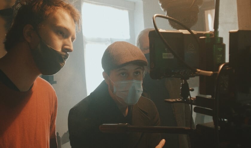 <p>Pepijn Tebrunsvelt tijdens de opname van de film Le Pain.</p>