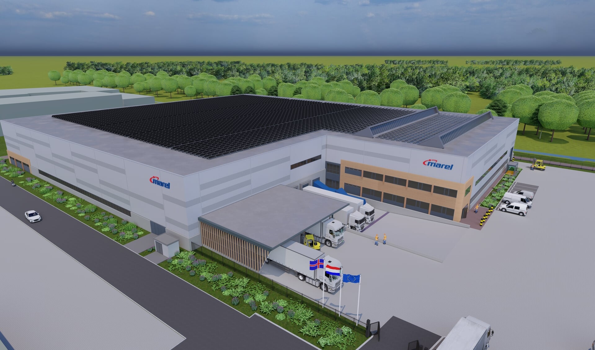 De realisatie van een nieuw, 12.000m2 groot magazijn is de eerste stap van Marels uitbreiding in Boxmeer.
