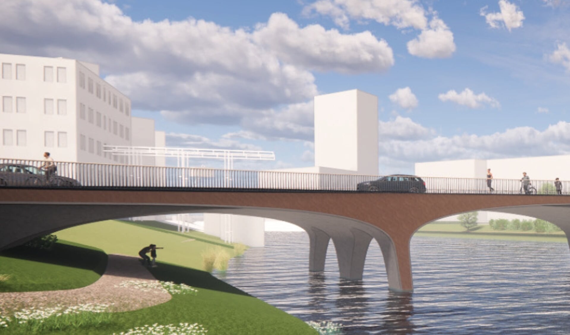 Een impressie van de nieuwe verlaagde Diezebrug. Het is de bedoeling dat de brug eind 2024 klaar is.