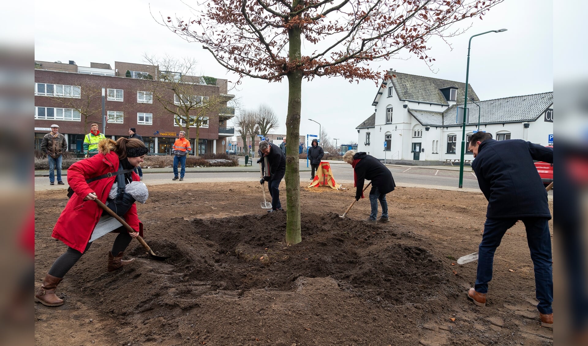 Tegenover het station in Cuijk is een herdenkingsboom geplant ter ere van de oude gemeente Cuijk.