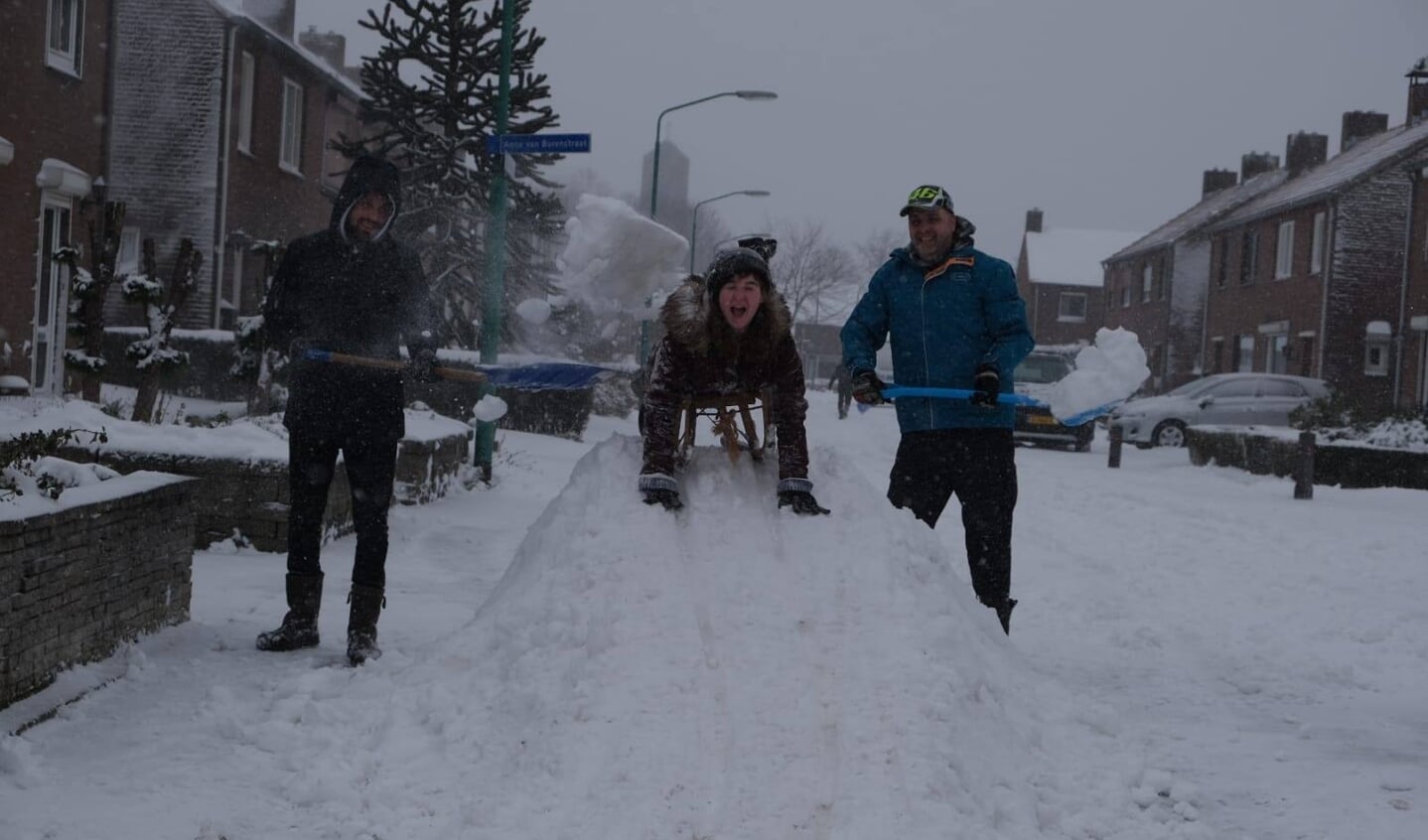 Sneeuwpret in Noord-Limburg.