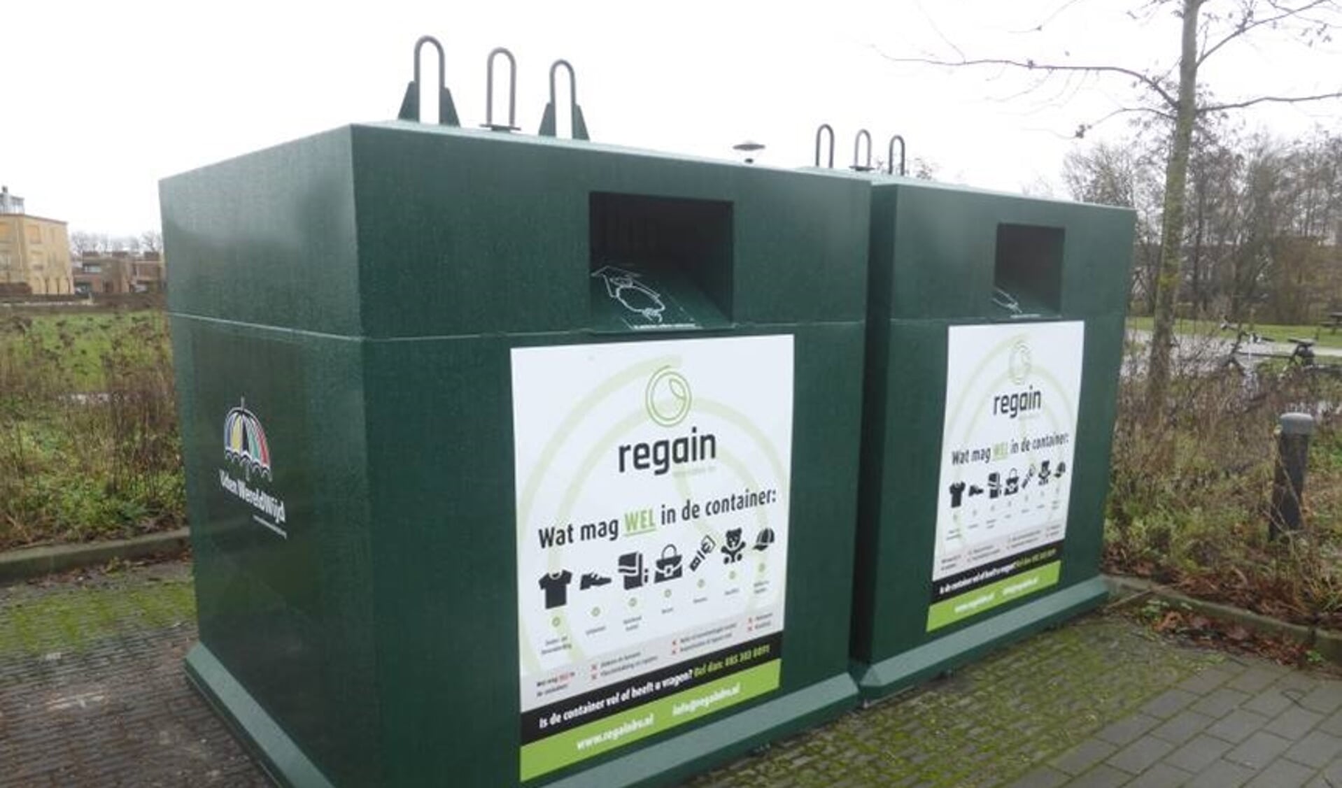 Textielcontainers in Uden.