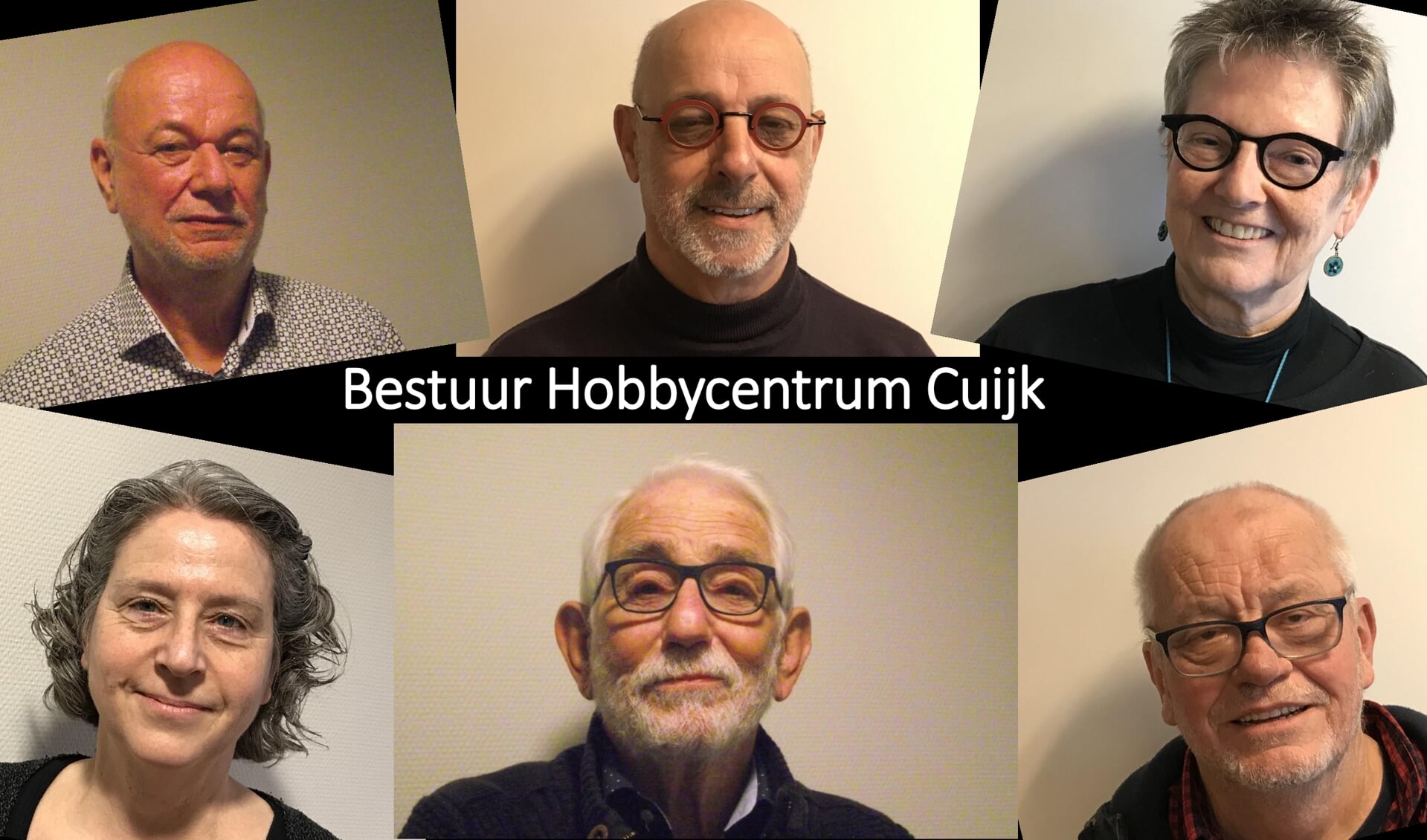 Het bestuur van HC, v.l.n.r. boven: Geert Jans, Hans Cranen, Anka Cranen. onder: Lidwien Buné, Peter Schouten, Martien Peters.