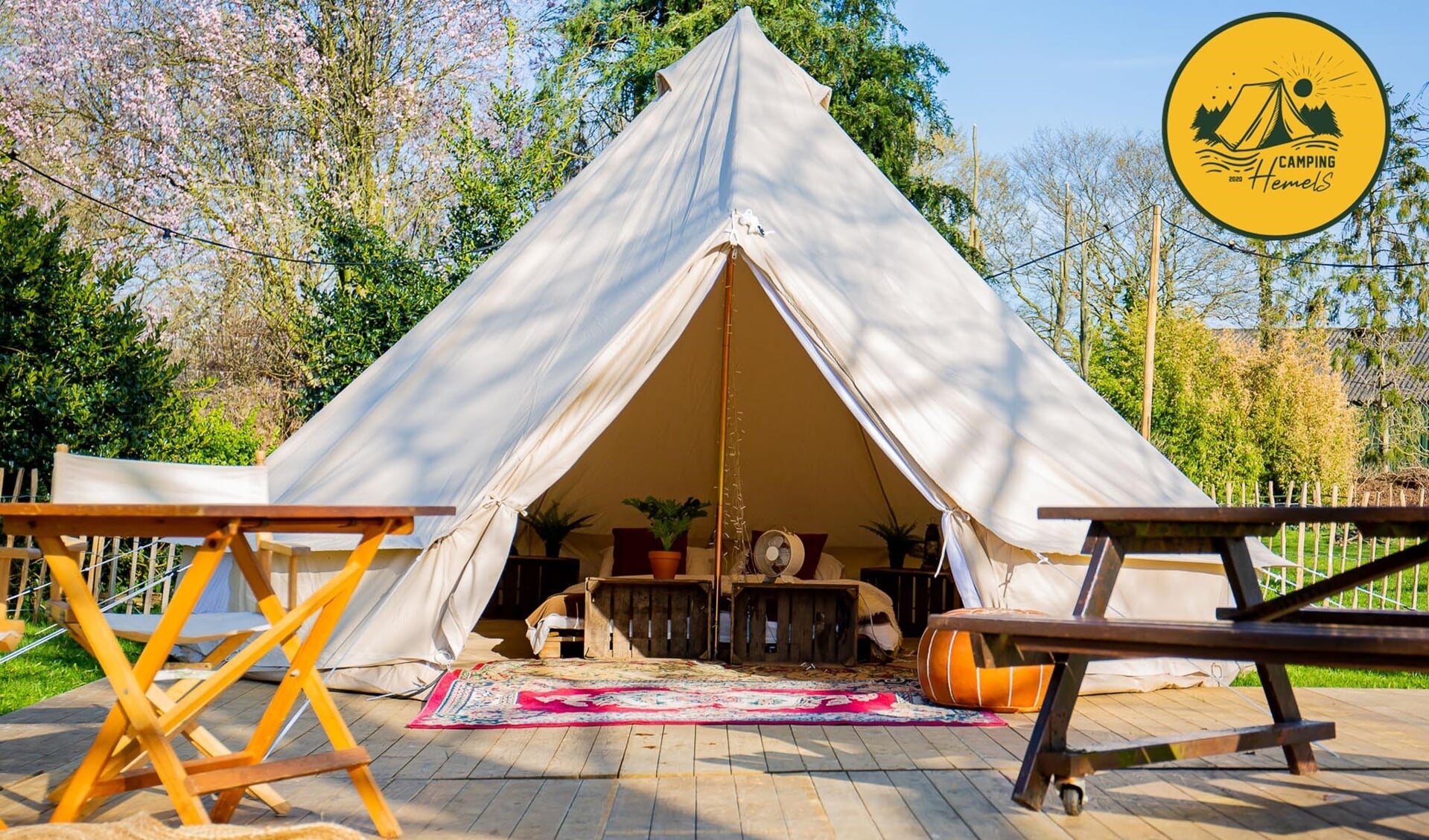 Je kunt ervoor kiezen deze glampingtent te reserveren.