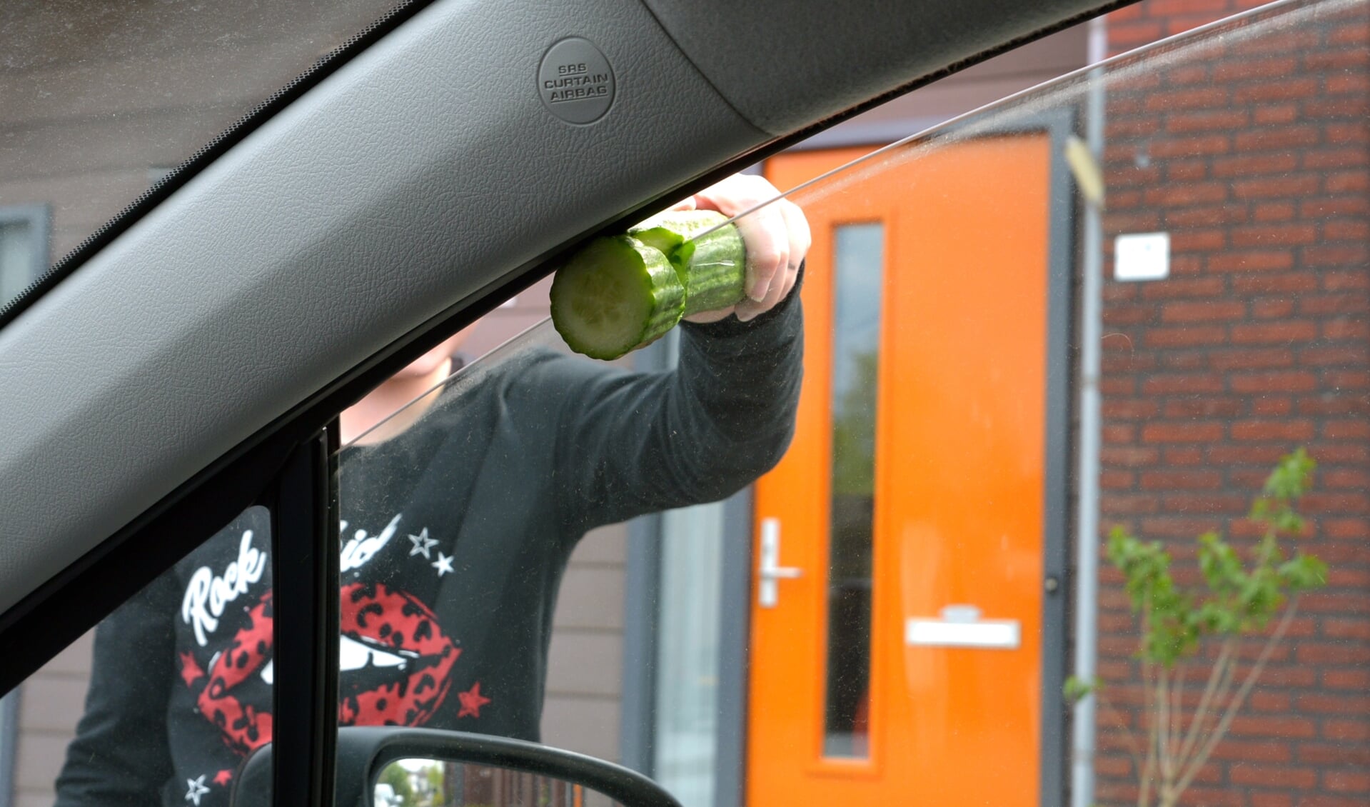 Henk deed een test met een komkommer. (foto: Henk Lunenburg)