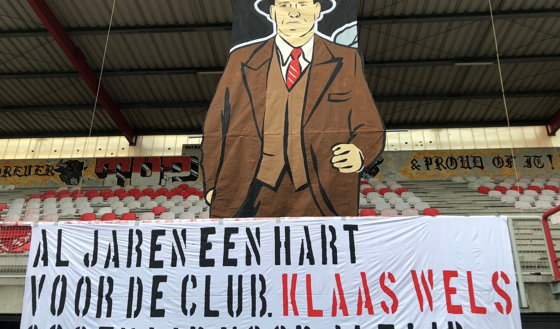 Spandoek voor Klaas Wels. (Foto: TOP Oss)