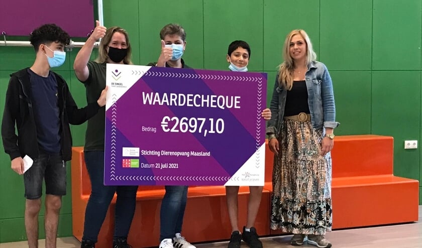 <p>Sahin, Anne-Marie, Bianca, Malik en Cindy.</p>