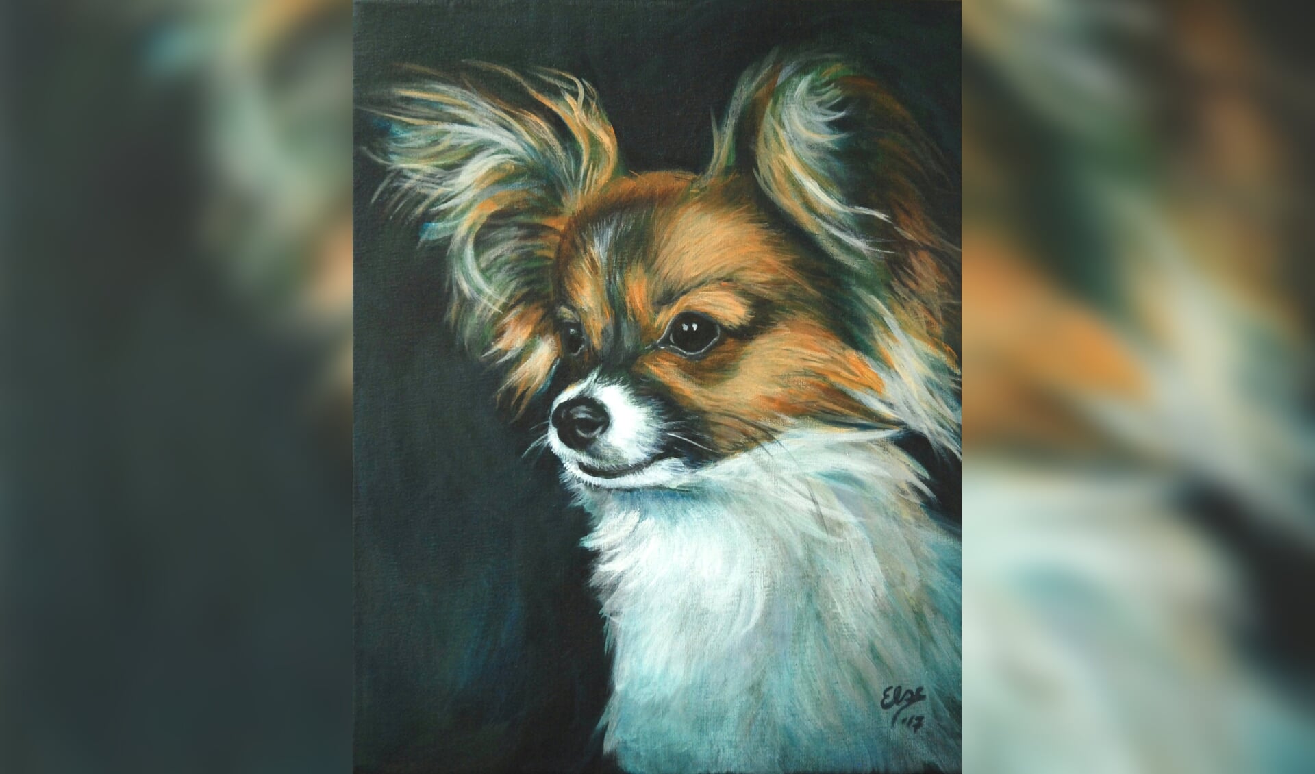 Hondje Pipaluk, geschilderd door één van de cursisten.