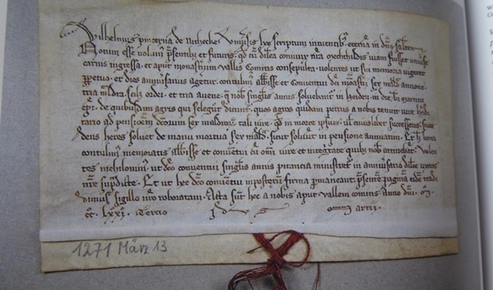 Het document waarin voor het eerst over Heijen geschreven wordt. 