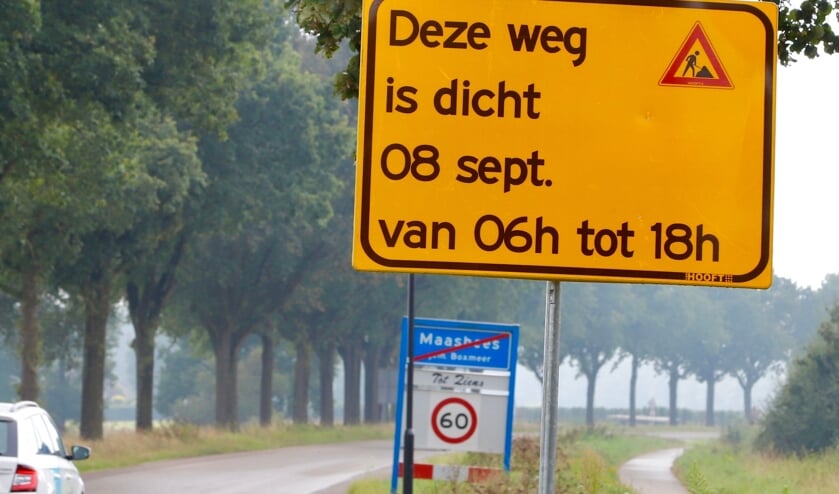 De Maasheseweg is tijdelijk dicht.