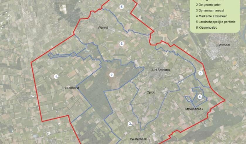 <p>De zes deelgebieden binnen de structuurvisie.</p>