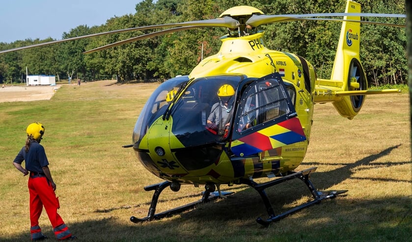 Traumahelikopter bij de Geffense Plas.