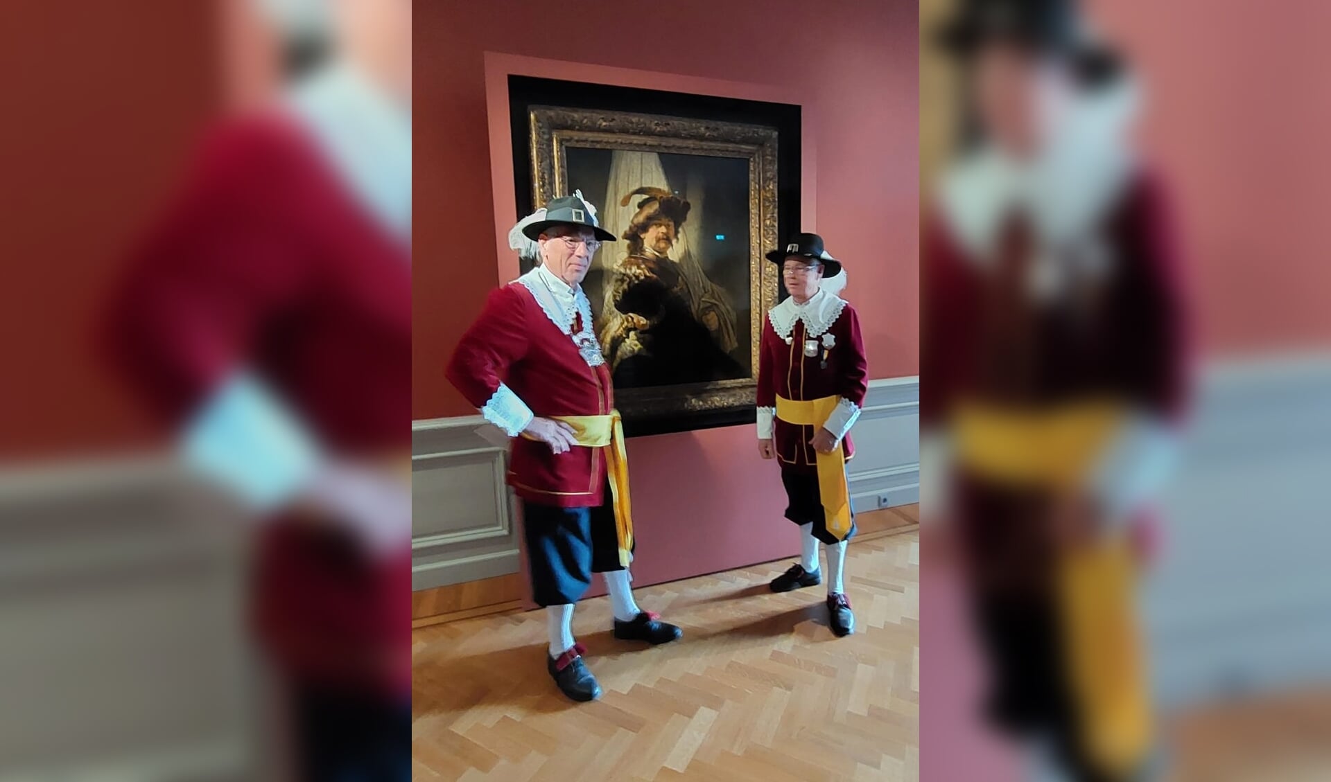 Jan en Arie van het Boekelse gilde bij het schilderij.