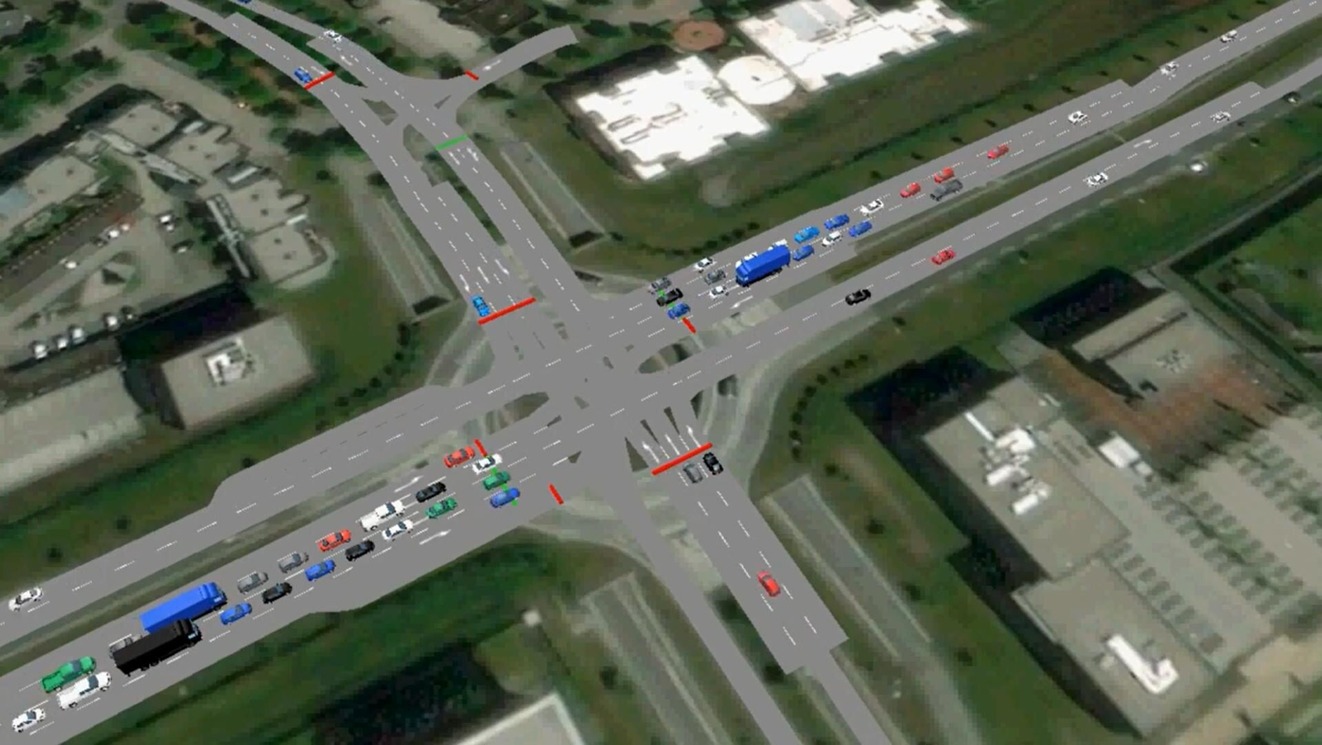 Een visualisatie van het toekomstige kruispunt bij de Velmolenweg.
