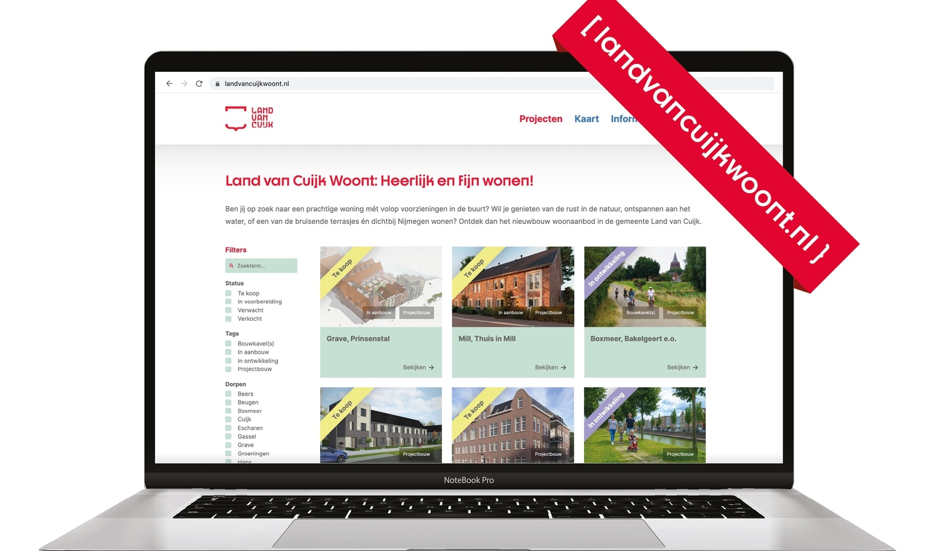 De gemeente Land van Cuijk heeft het online platform www.landvancuijkwoont.nl gelanceerd.