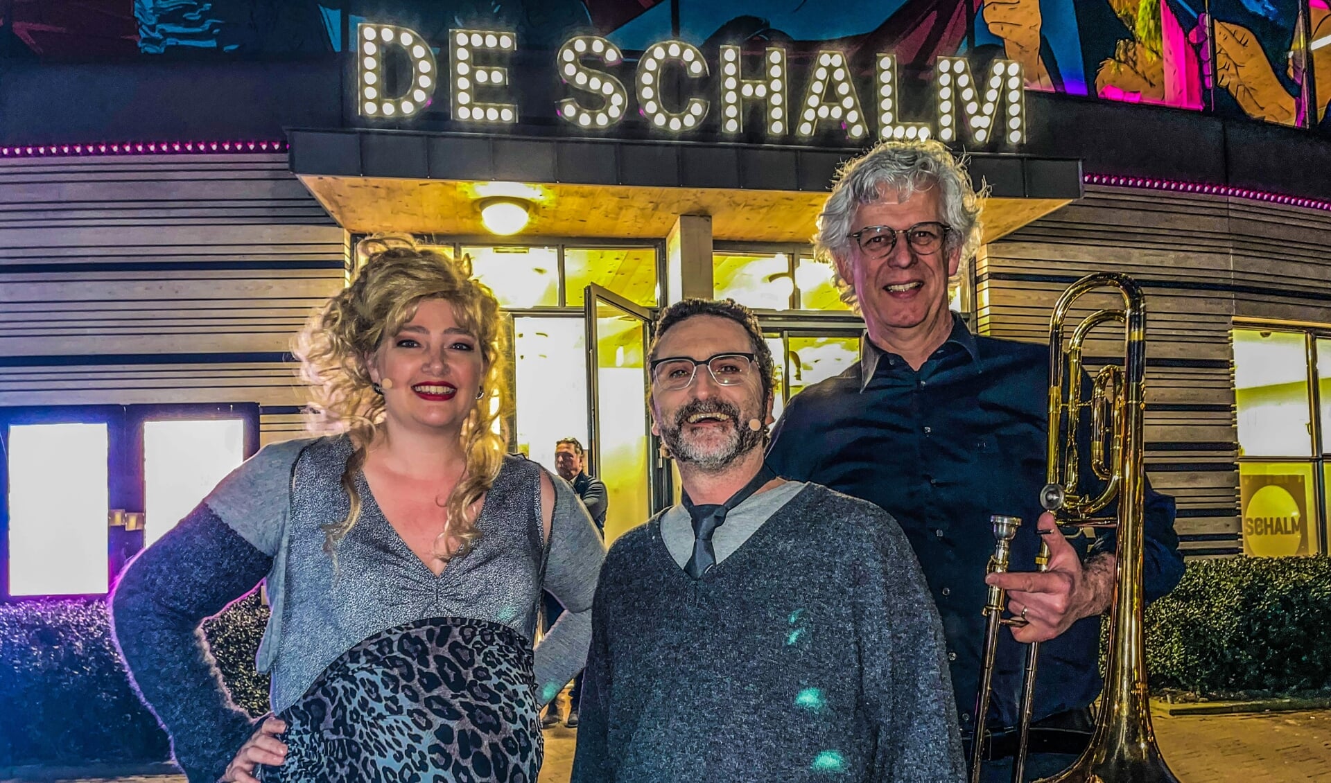 Eefje, Marcel en Guido voor theater De Schalm in Veldhoven afgelopen weekend.