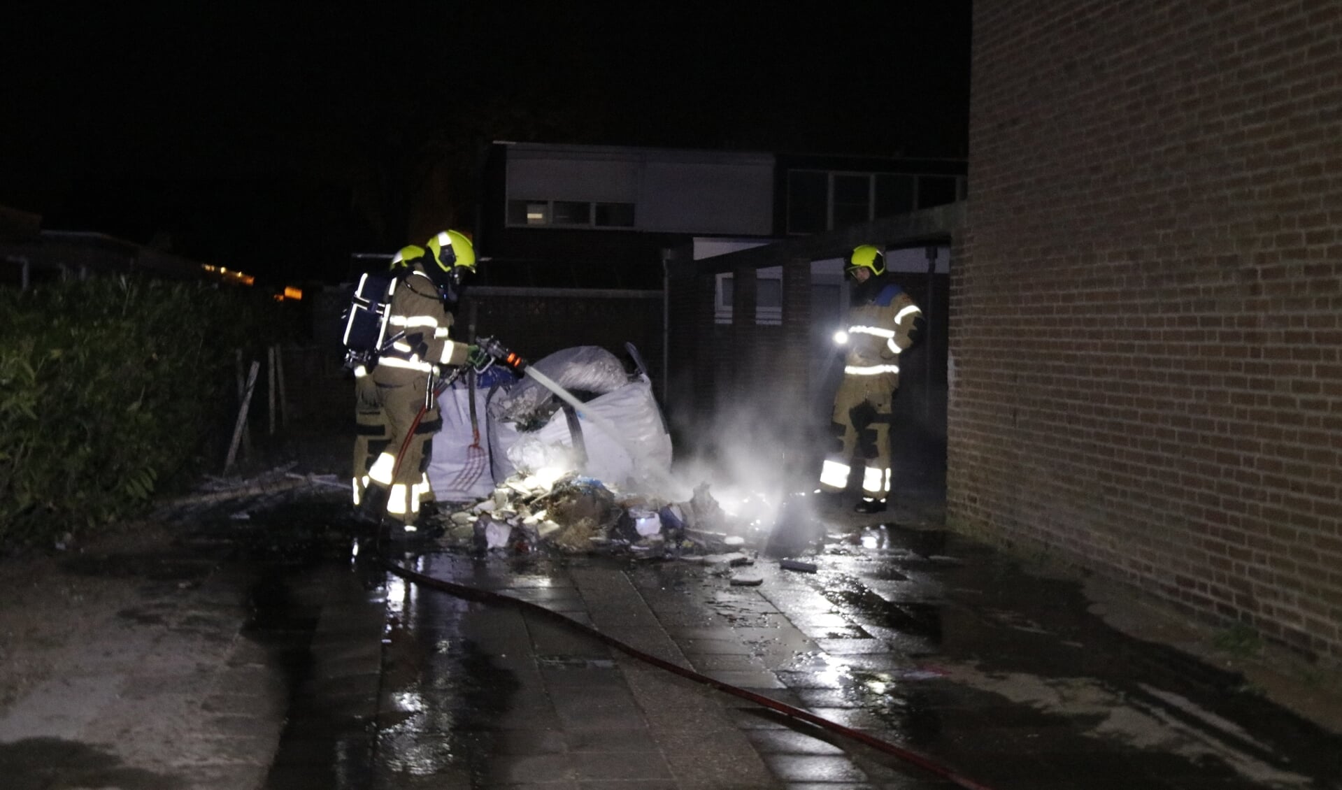 In Boxmeer woedde een brand in een bigbag.