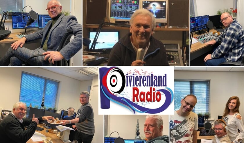 De dj's en samenstellers van het programma. (Foto's: Rivierenland Radio)