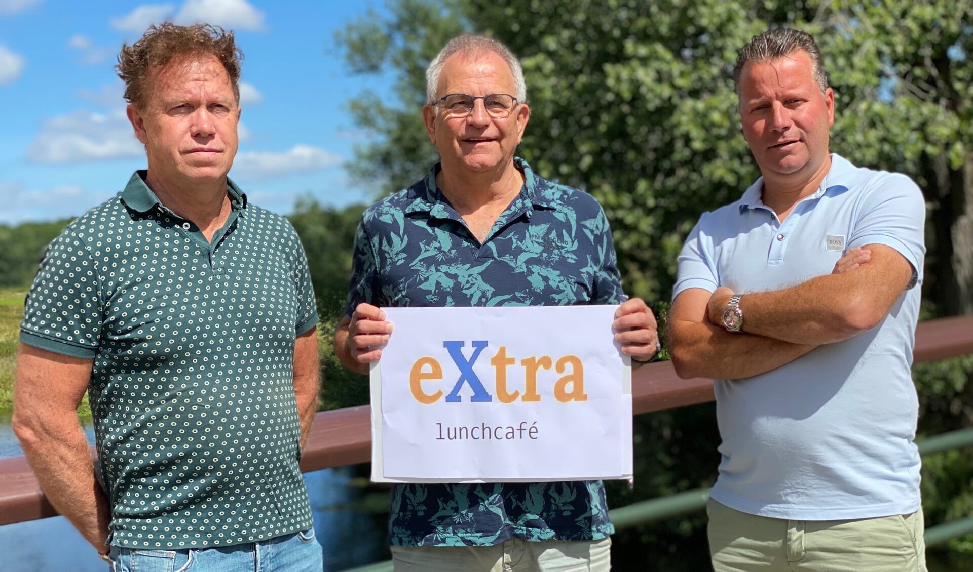 De mannen achter Lunchcafé Extra, vanaf links Sjaak Lenkens, Marius van den Hoogen en Bart Bardoel. 
