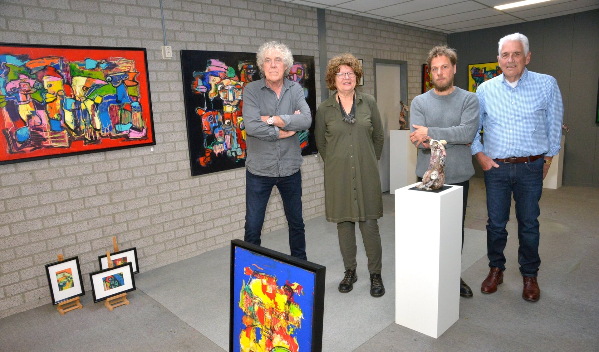 De vier kunstenaars in Zeeland.