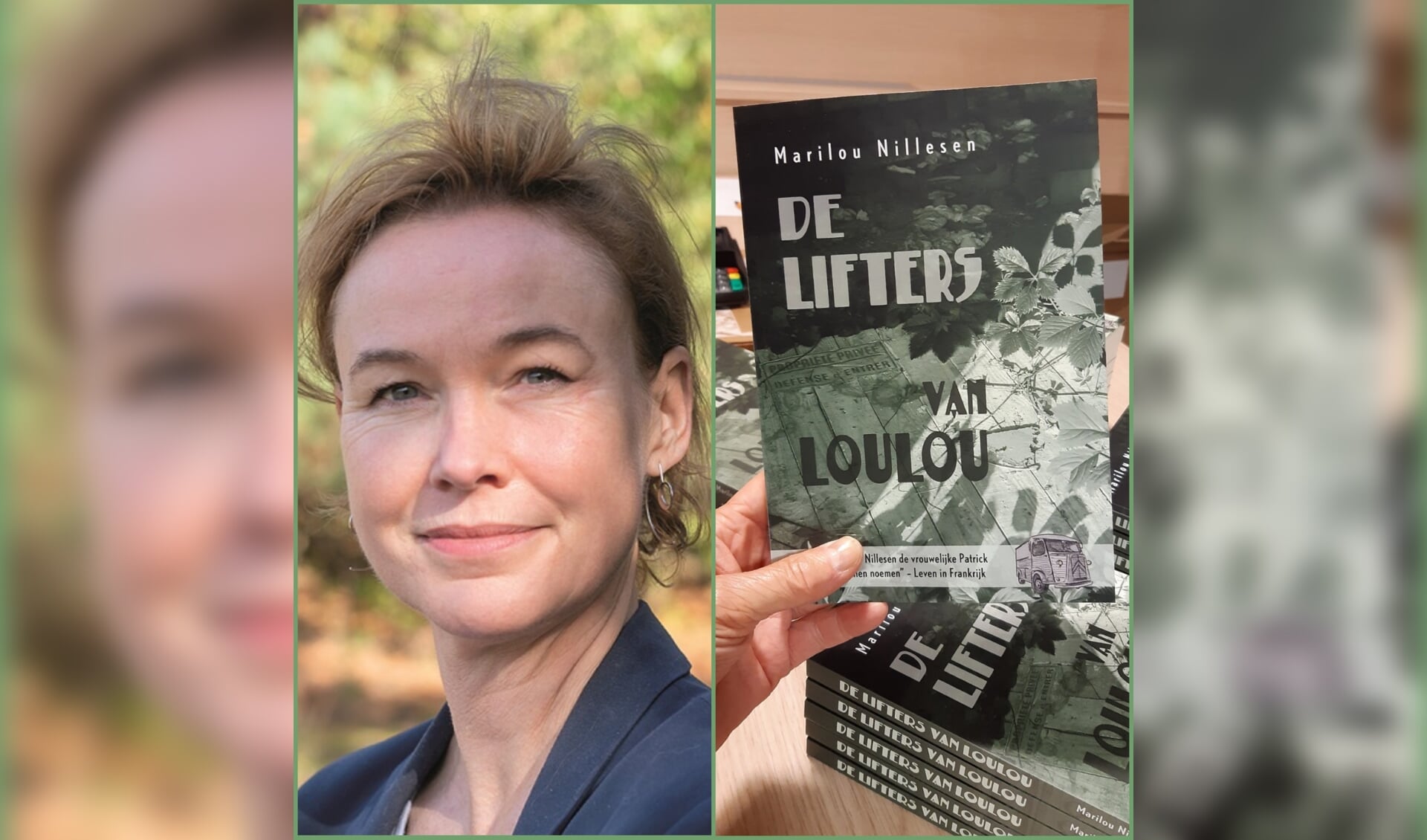 Marilou Nillesen en haar boek 'De Lifters van Loulou'.