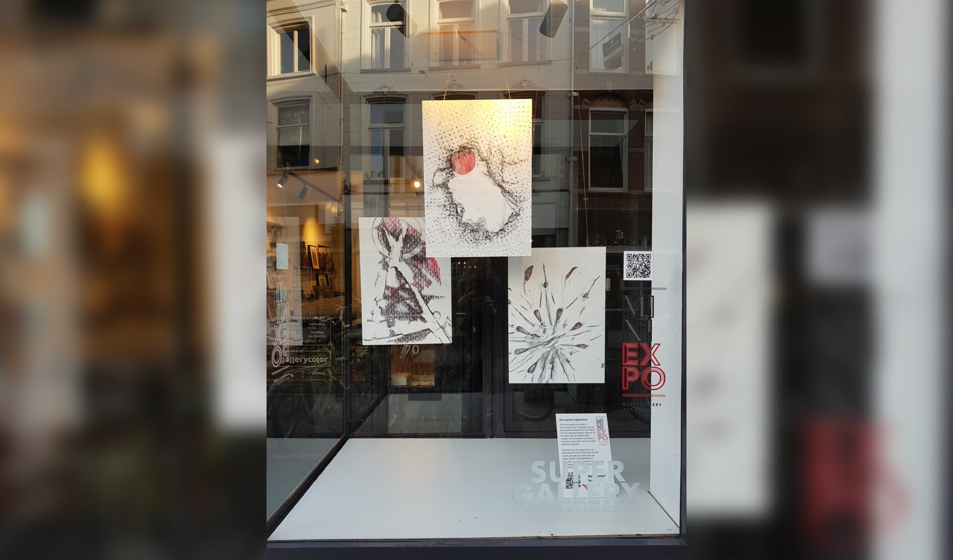 In de mini-expositie aan de Vughterstraat 70 in Den Bosch hangen tot en met februari drie kunstwerken van Ineke van Engelen.