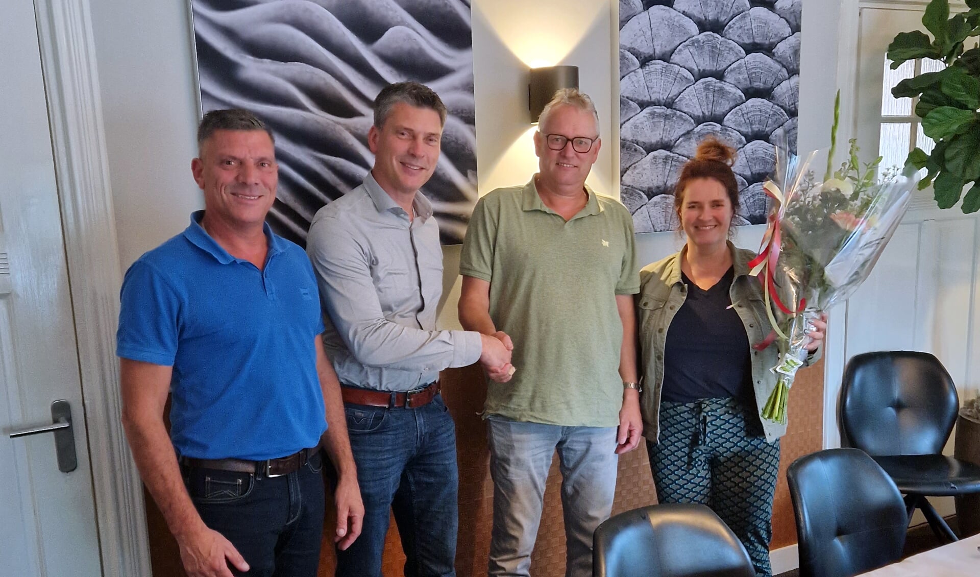 Van links naar rechts: Tonio van Berkel, Hein van Berkel, Freek Leenders en Miriam Leenders.