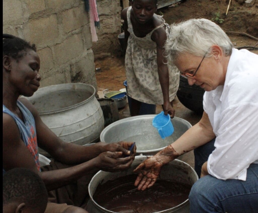 Margreet aan het werk in Ghana.