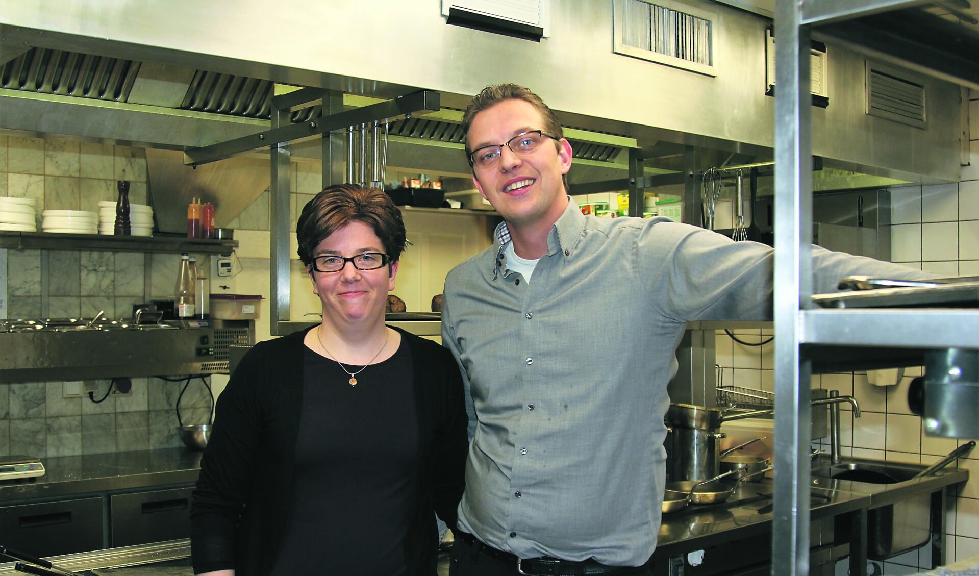 Marja en Arie Elderhorst in de keuken van ‘t Wapen