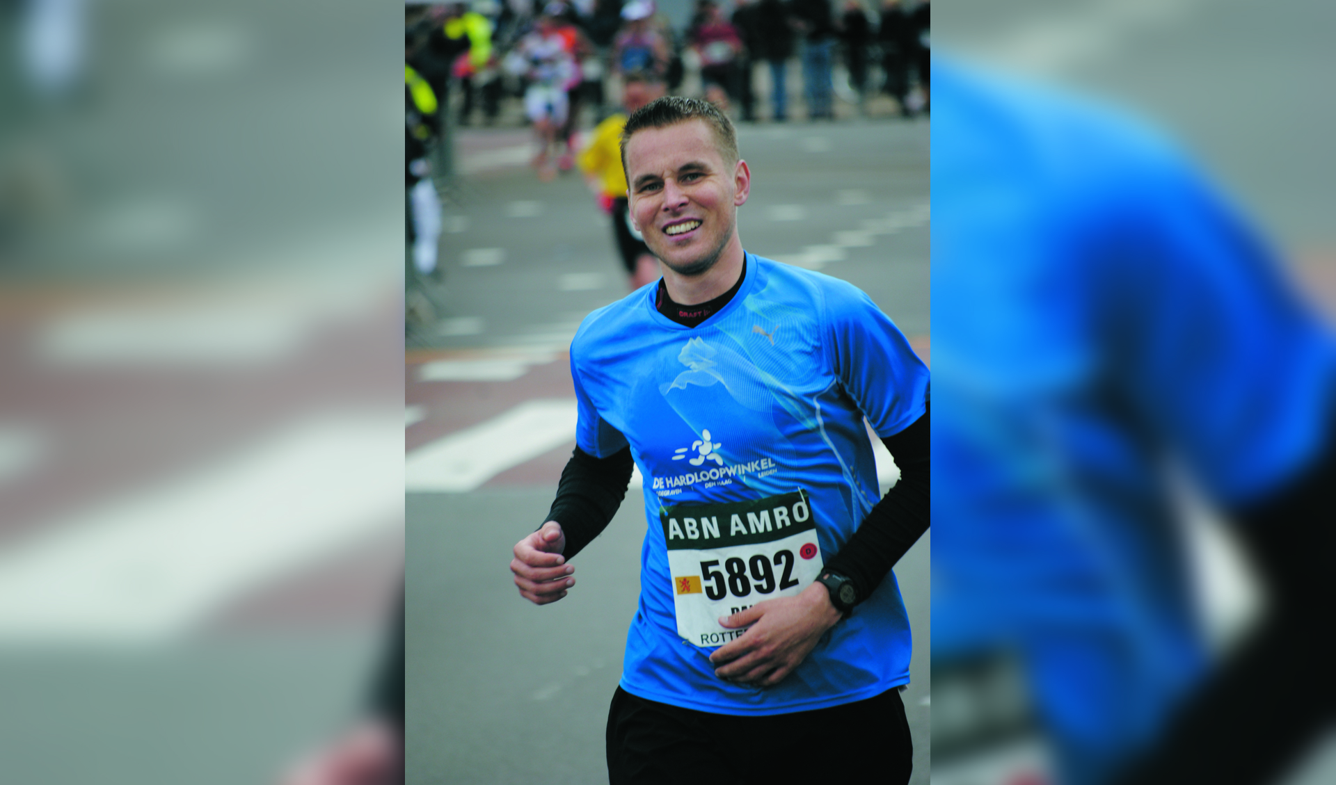Danny Binnendijk tijdens de marathon van Rotterdam