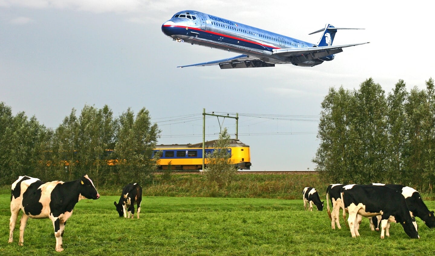 Het vliegverkeer vormt, samen met het trein- en autoverkeer voor toenemende geluidsoverlast.
