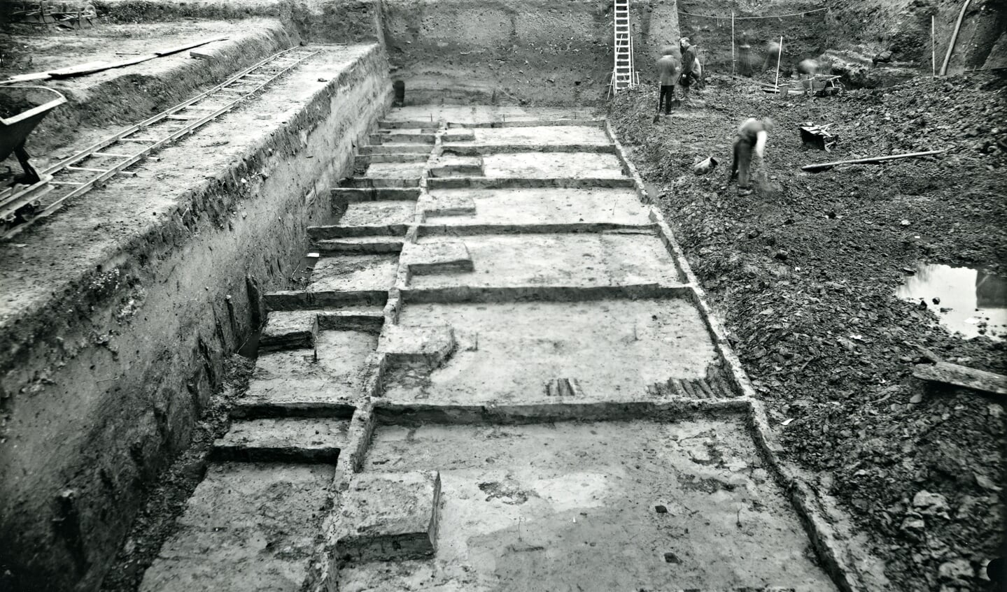 Opgraving in Valkenburg van een soldatenbarak zoals die ook in Bodegraven heeft gestaan. Foto: Rijksmuseum van Oudheden
