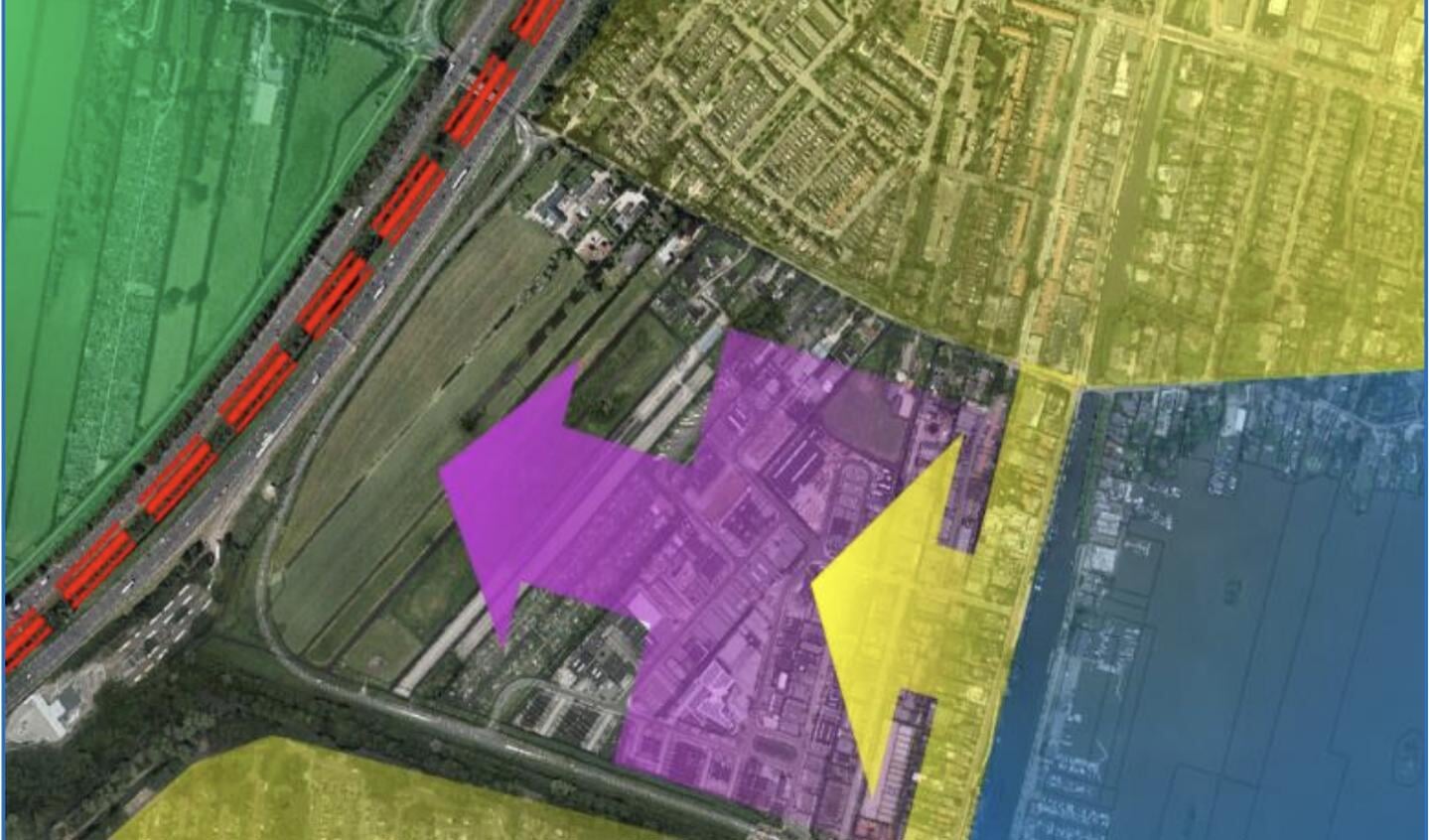 Geel: woongebied wordt uitgebreid naar Zoutman-Oost.  bedrijventerrein wordt uitgebreid naar Zoutman-West.