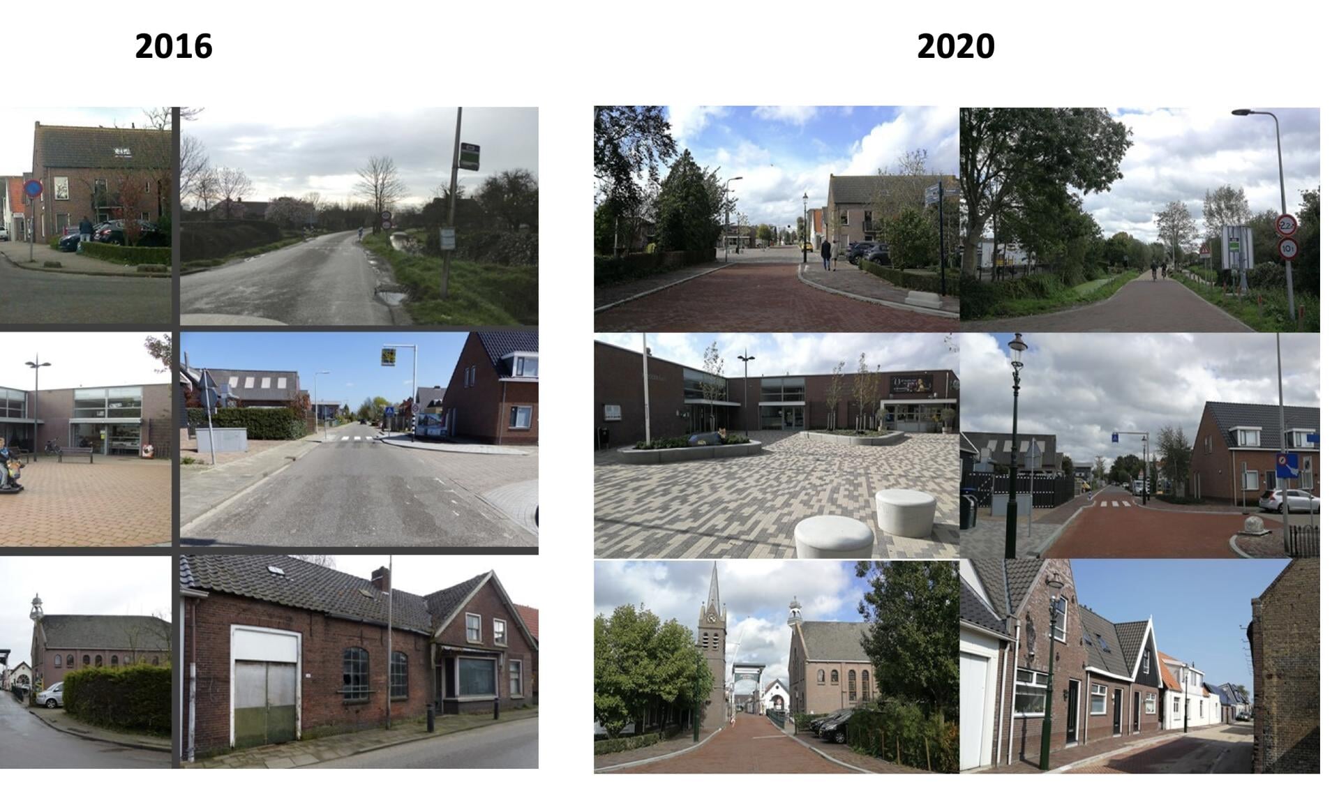 Voor en na foto's van Nieuwerbrug aan den Rijn.