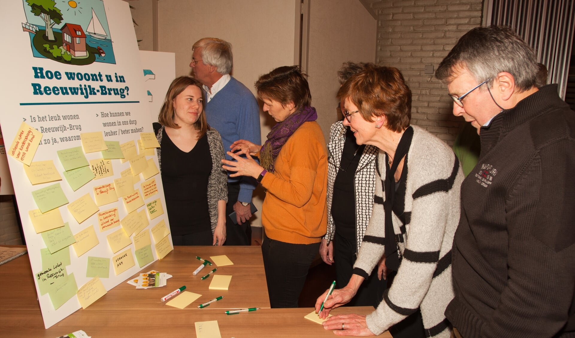 veel belangstelling bij de posterborden met ideeën.