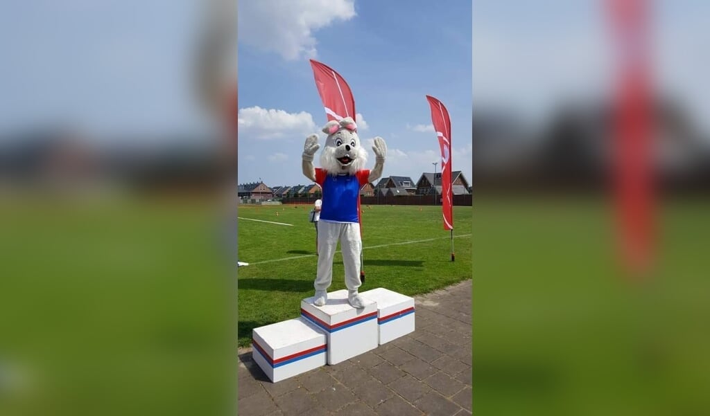 Deze mascotte hoort bij een van de deelnemende verenigingen aan de sportweek.