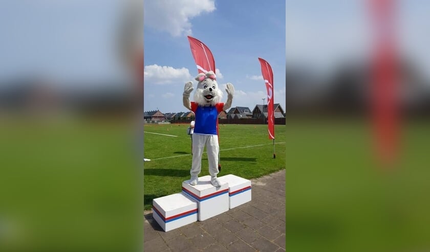 Deze mascotte hoort bij een van de deelnemende verenigingen aan de sportweek.