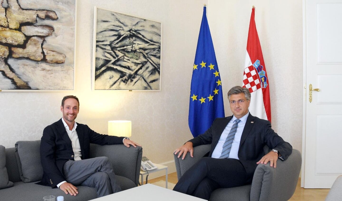 Jan de Jong op bezoek bij de premier van Kroatië.