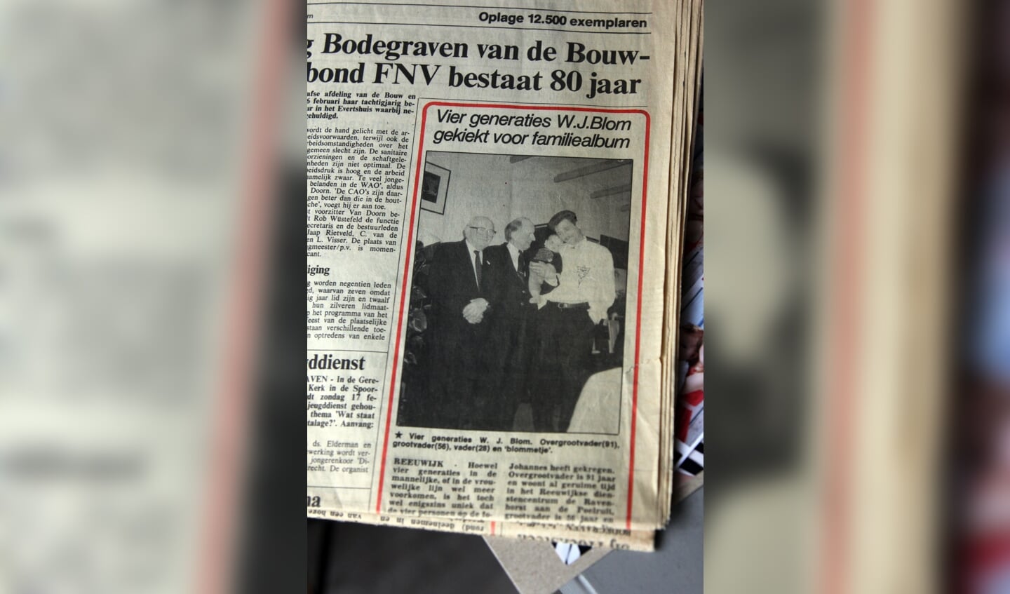 30 jaar geleden stond de familie Blom ook in de krant.
