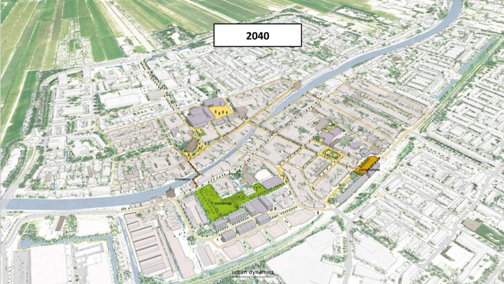 Een toekomstbeeld van Bodegraven-Centrum in 2040.