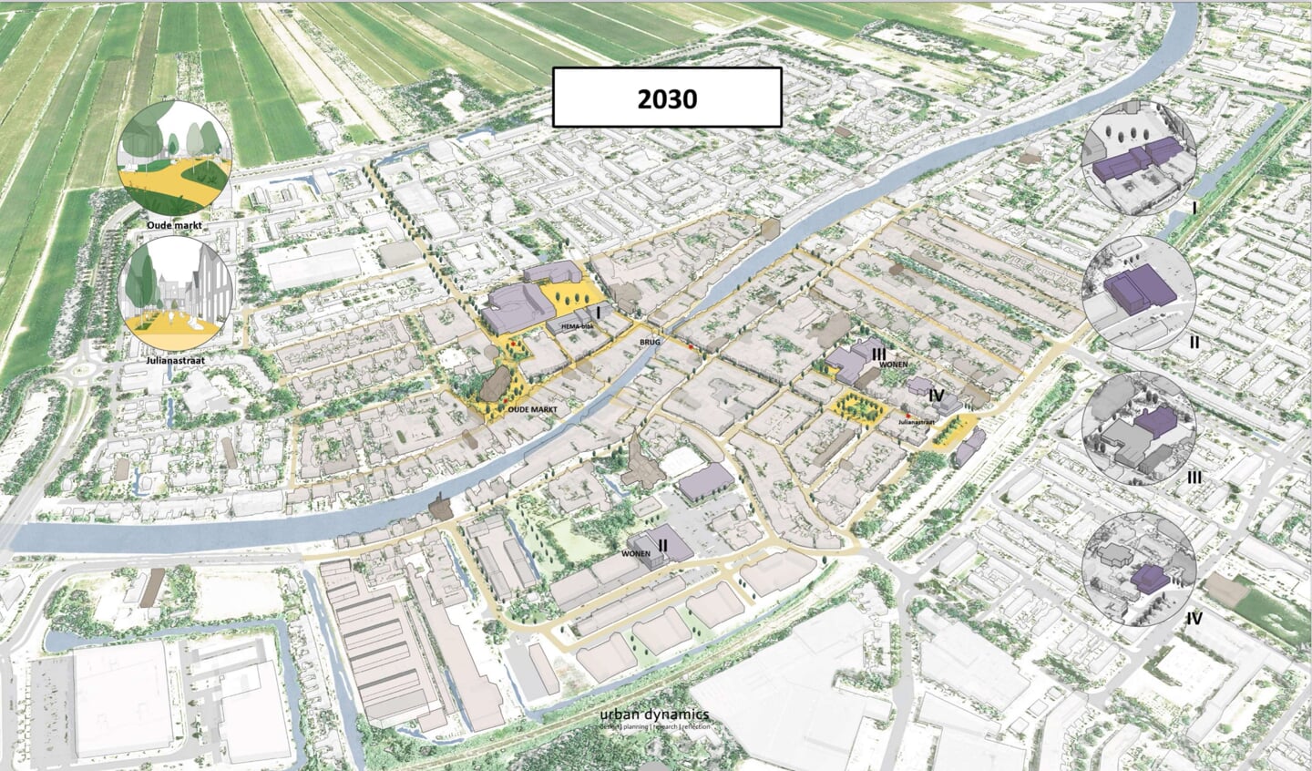 Een toekomstbeeld van Bodegraven-Centrum in 2030.