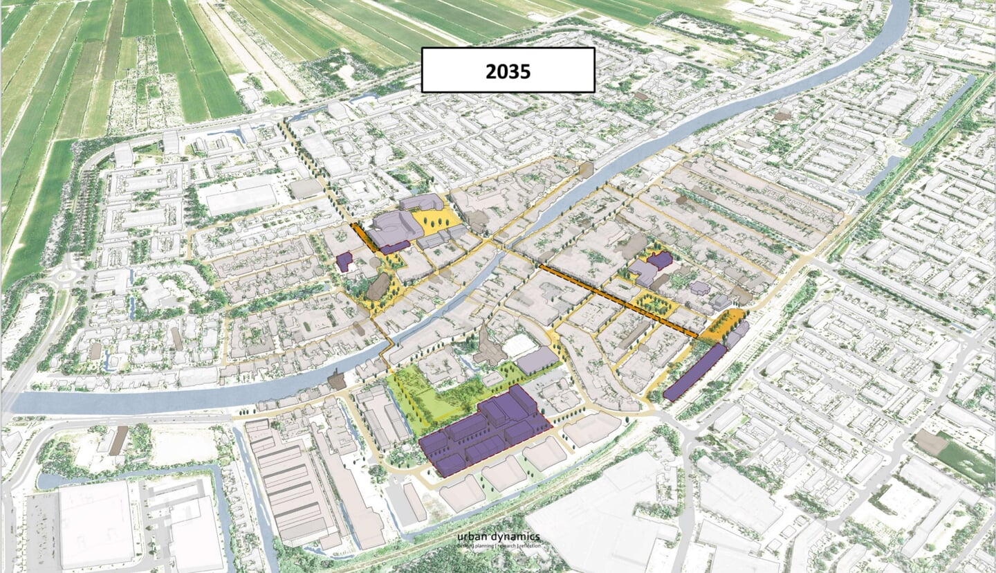 Een toekomstbeeld van Bodegraven-Centrum in 2035.