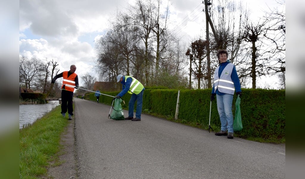 Ook het plassengebied werd ontdaan van zwerfafval. 