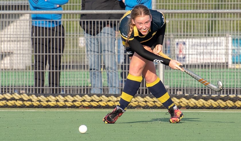 Romy Thumann scoorde ook in haar laatste wedstrijd voor HBR Dames 1 dit seizoen.