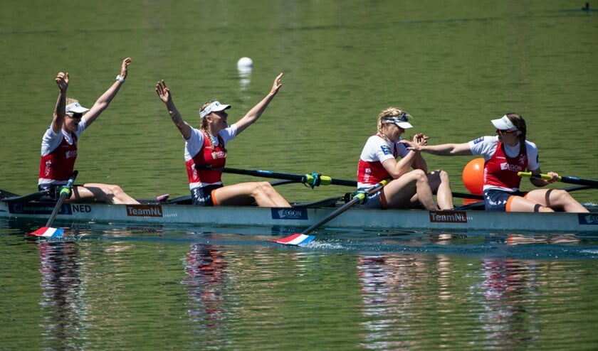 De vrouwen vierzonder, die eerder dit seizoen Europees kampioen werden, zijn ook van de partij. (Foto: Merijn Soeters)