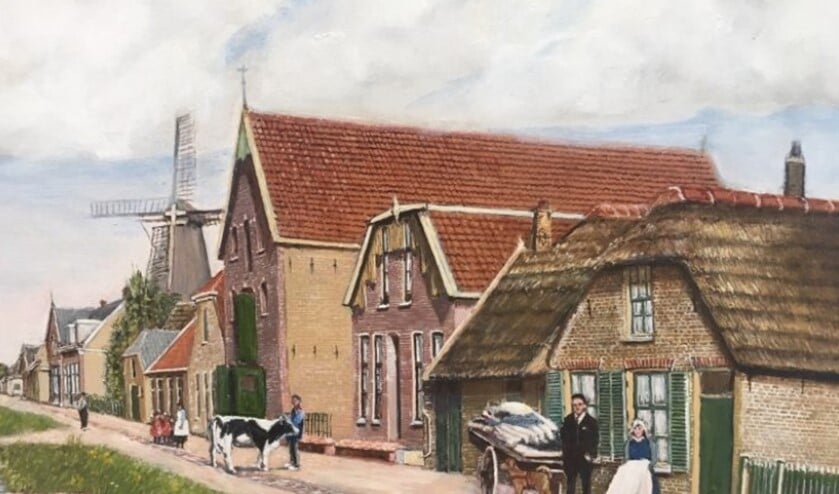 Wim schildert veelal oude dorpsgezichten. (Foto: gemeente Lansingerland)