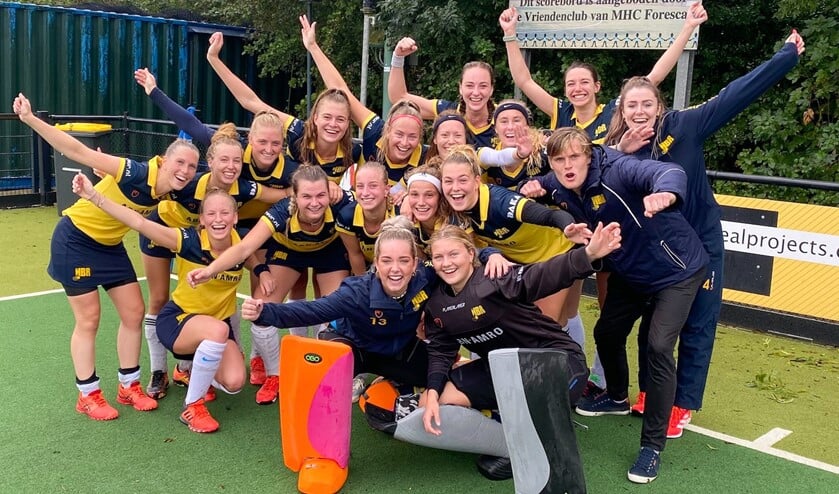 <p>Dames 1 van HBR is opgetogen na de felbevochten winst op Forescate. </p>